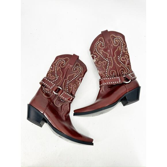 Jeffrey Campbell Shoes - Jeffrey Campbell The Kid Western Boot in Brown 8 NEW